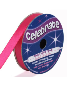 Nastro di raso Celebrate fucsia - 9 mm x 6 metri