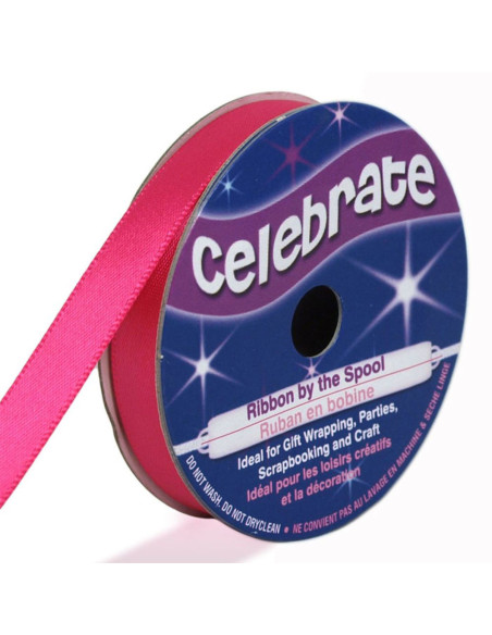 Nastro di raso Celebrate fucsia - 9 mm x 6 metri