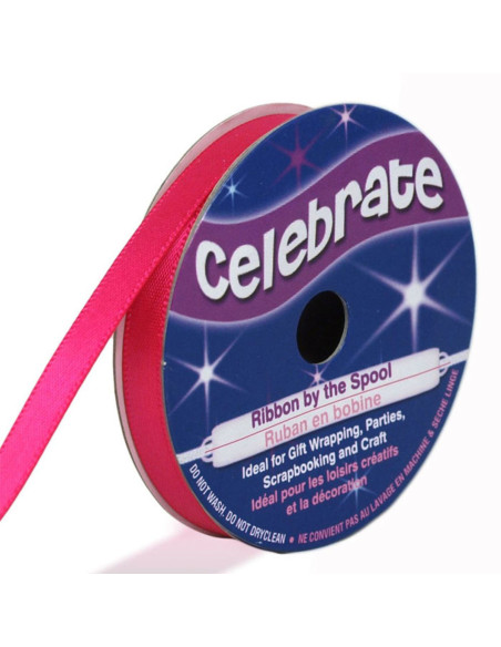 Nastro di raso Celebrate fucsia - 6 mm x 6 metri
