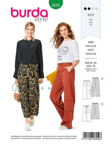 Modello di pantaloni ampi - Burda 6250