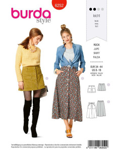 Modello di gonna svasata - Burda 6252