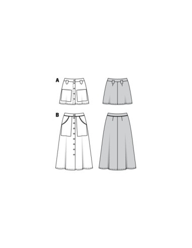Modello di gonna svasata - Burda 6252
