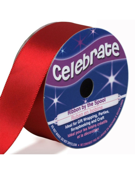 Nastro di raso Celebrate rosso - 25 mm x 4 metri