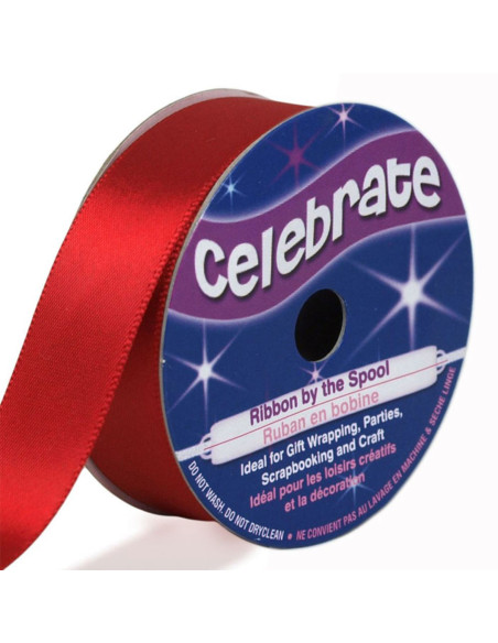 Nastro di raso Celebrate rosso - 20 mm x 5 metri