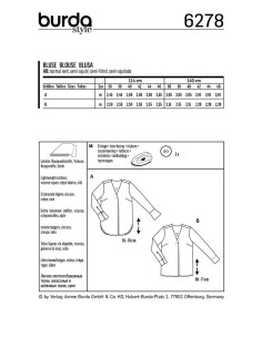Modello di camicetta con scollo a V - Burda 6278 2