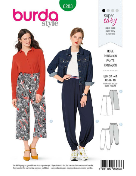Modello di pantaloni ampi - Burda 6283