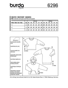 Modello di felpa - Burda 6296 2