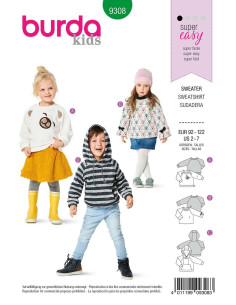 Modello di felpa con cappuccio - Burda 9308