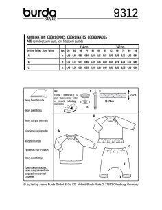 Modello di t-shirt e pantaloni elasticizzati - Burda 9312 2