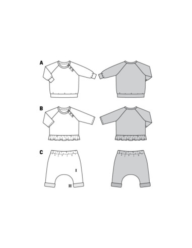 Modello di t-shirt e pantaloni elasticizzati - Burda 9312