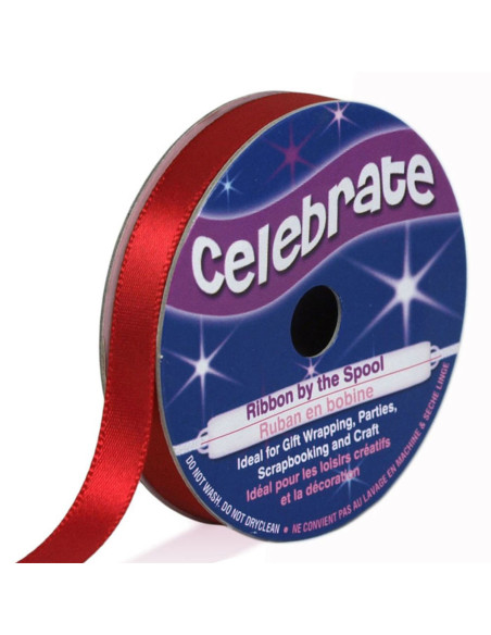 Nastro di raso Celebrate rosso - 9 mm x 6 metri