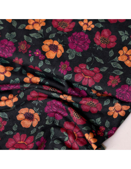 Tissu jersey de viscose Dalia noir - Lise Tailor