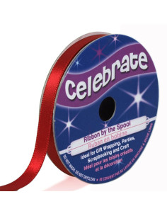 Nastro di raso Celebrate rosso - 6 mm x 6 metri