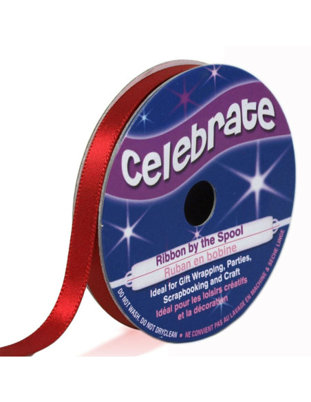 Nastro di raso Celebrate rosso - 6 mm x 6 metri
