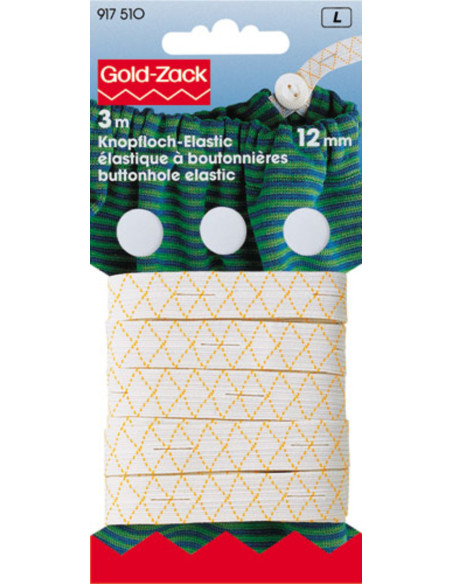Elastico asolato 12 mm con 3 bottoni
