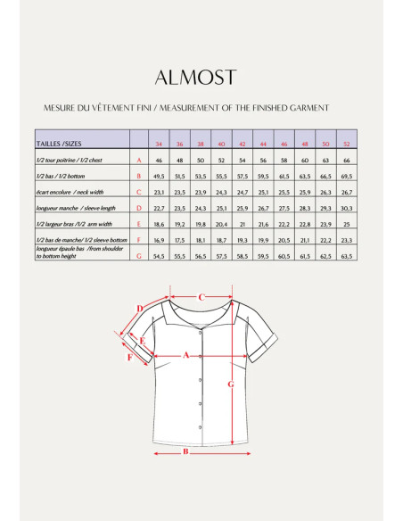 Patron de chemise Almost - Maison Fauve