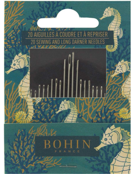 Confezione di 20 aghi da cucito e rammendo Bohin