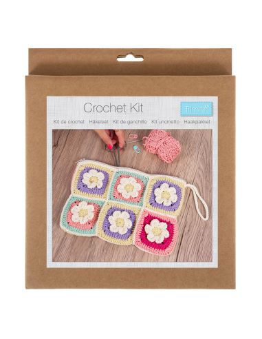Kit de crochet - Pochette zippée florale