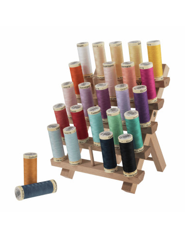 Espositore in legno per 25 rocchetti di filo