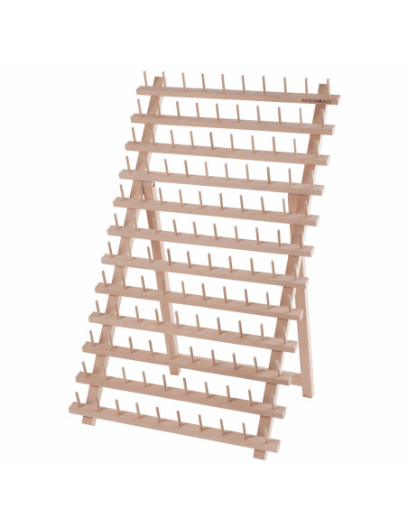 Espositore in legno per 120 rocchetti di filo
