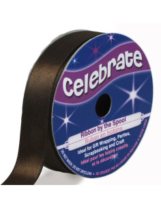 Nastro di raso Celebrate cioccolato - 13 mm x 6 metri