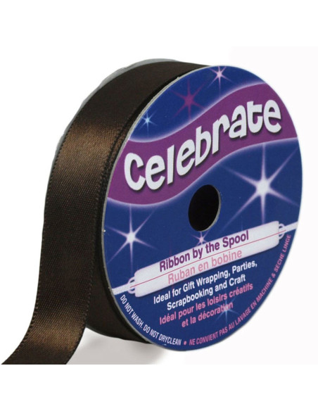 Nastro di raso Celebrate cioccolato - 13 mm x 6 metri
