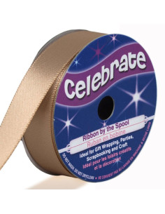 Nastro di raso Celebrate beige marrone - 13 mm x 6 metri
