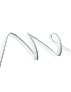 Cordoncino, lurex sporgente - Argento trama bianca