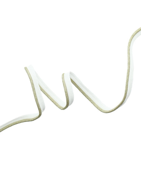 Cordoncino, lurex sporgente - Oro trama bianca