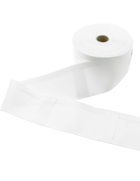 Nastro con passanti nascosti a linguette 100 mm - Bianco