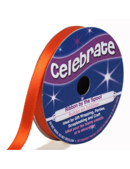 Nastro di raso Celebrate arancione - 6 mm x 6 metri