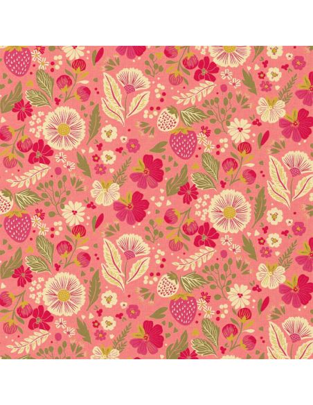 Tissu popeline de coton - Ostac rose