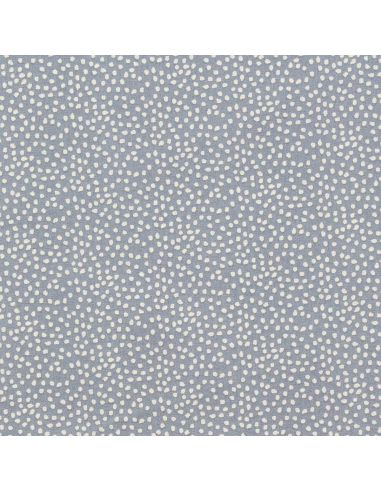 Tissu popeline de coton - Tassi baltique et blanc