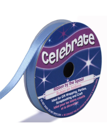 Nastro di raso Celebrate blu - 6 mm x 6 metri