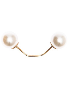 Spilla a vite 2 teste ramo oro 65 mm - Crema