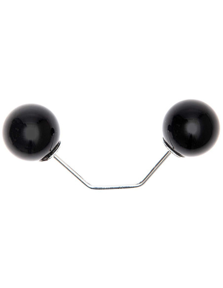 Spilla a vite 2 teste ramo argento 65 mm - Nero