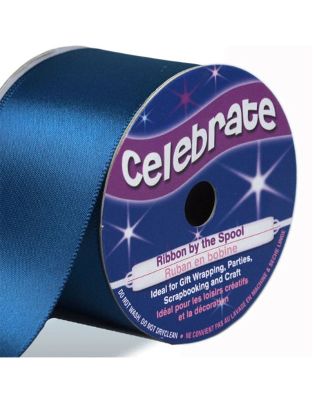 Nastro di raso Celebrate blu navy - 38 mm x 4 metri