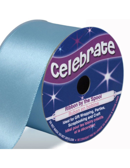 Nastro di raso Celebrate azzurro - 38 mm x 4 metri