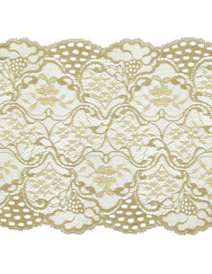 Pizzo elastico grande larghezza - Beige