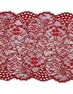 Pizzo elastico grande larghezza - Rosso