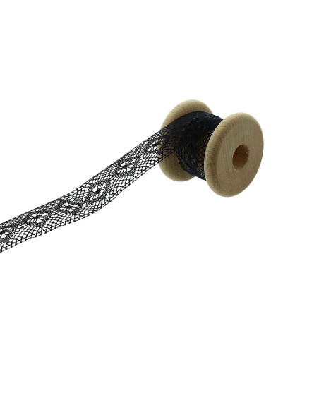 Pizzo tra due cotone - Blu marino