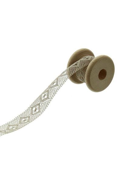 Pizzo tra due cotone - Beige chiaro
