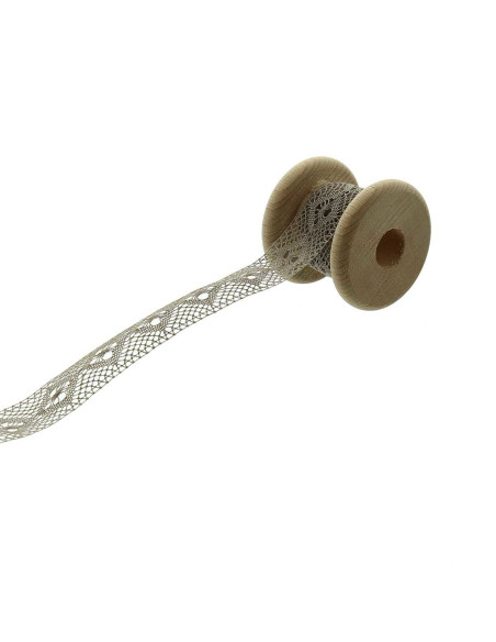 Pizzo tra due cotone - Beige scuro