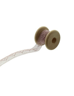 Pizzo tra due cotone - Rosa antico