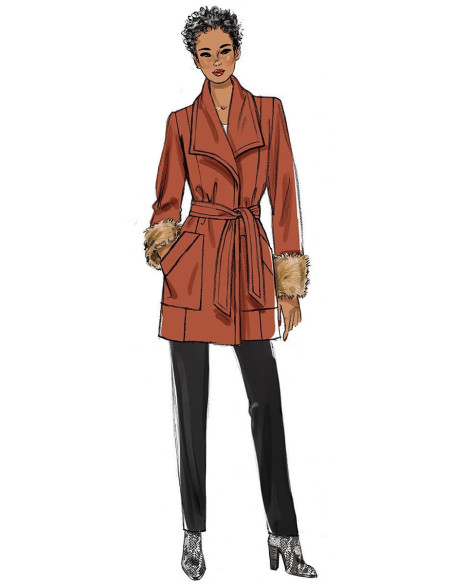Modello di abbigliamento esterno e cintura - Butterick 6720