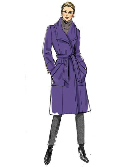 Modello di abbigliamento esterno e cintura - Butterick 6720
