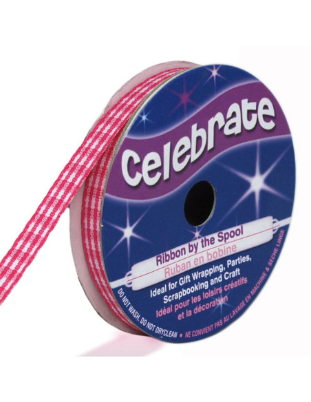 Nastro Vichy Celebrate fucsia - 6 mm x 5 metri