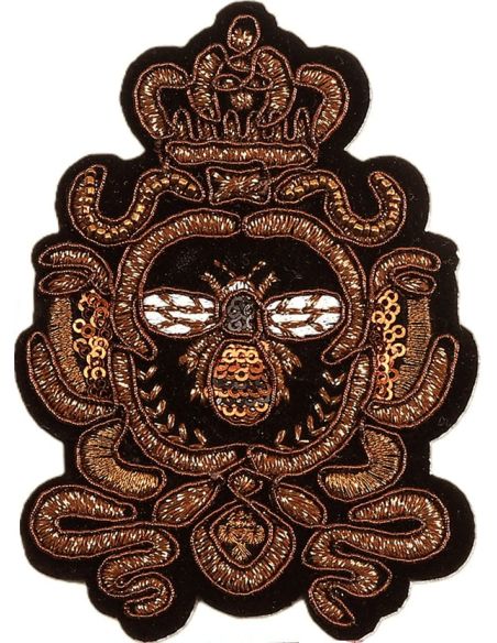 Blason à coudre abeille - Bronze