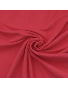 Tessuto jersey di cotone a coste - Rosso