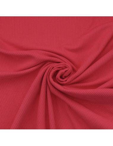 Tessuto jersey di cotone a coste - Rosso